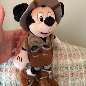 Disney Tan and Brown Stuffed Mickey Mouse Safari Plush